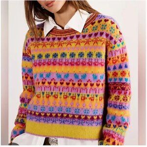 Free People Wool Colorful Sweater size S